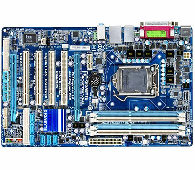 Для Gigabyte GA-P55-US3L оригинальная материнская плата DDR3 LGA1156 платы P55-US3L P55 десктопная |