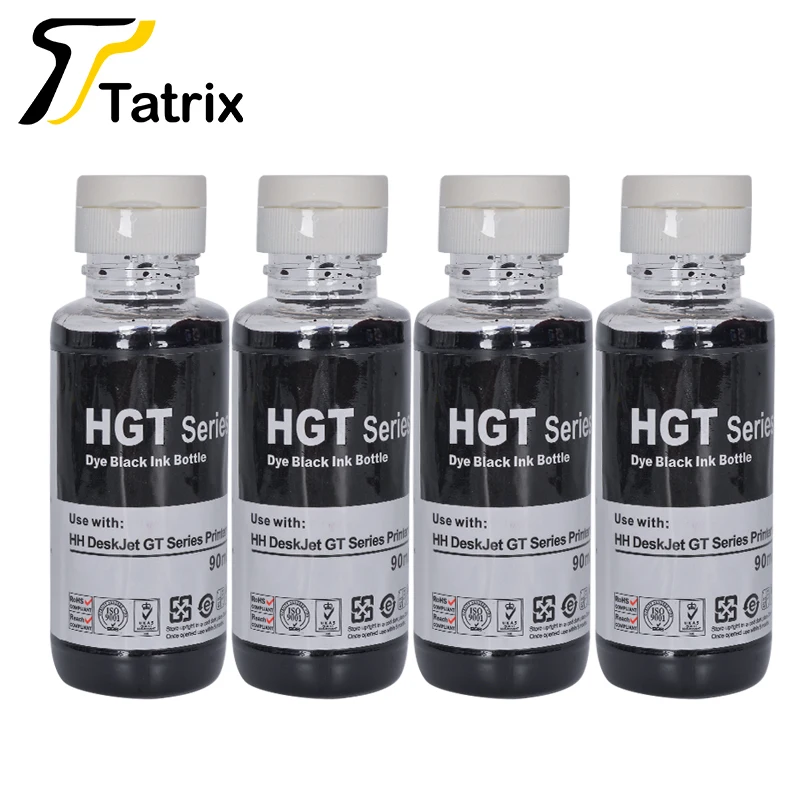 Tatrix Refill Dye Ink 4X90ML Transfer Ink GT51 For HP Printers Refillable Ink Cartridge For HP