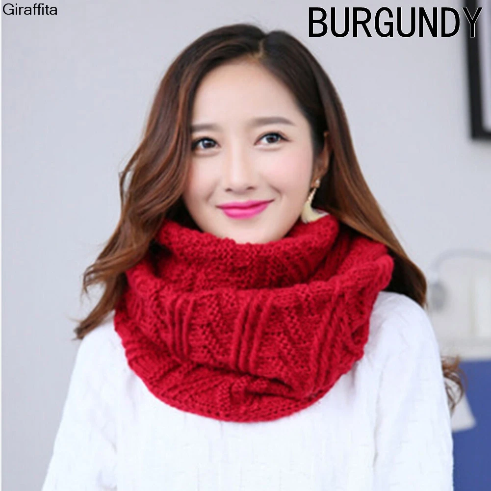 Tube Scarf For Women Winter Warm Knitted Scarves Collar Scarf Twill
