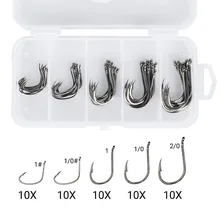 Рыболовные крючки RUNCL, прочные круглые Крючки из высокоуглеродистой стали, крючок рыболовный Крючки, 5 различных размеров рыболовные крючки с коробкой для снастей