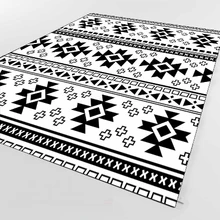 Authentic Aztec черно-белая, с геометрическим узором 3d печать Нескользящая микрофибра Гостиная декоративный современный моющийся коврик