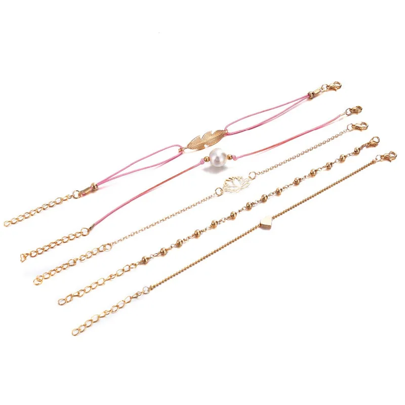 17KM-Bohemian-Feather-Flower-Bracelets-For-Women-New-Fashion-Beads-Chain-Multi-Layer-Bracelet-DIY-Handmade (3)