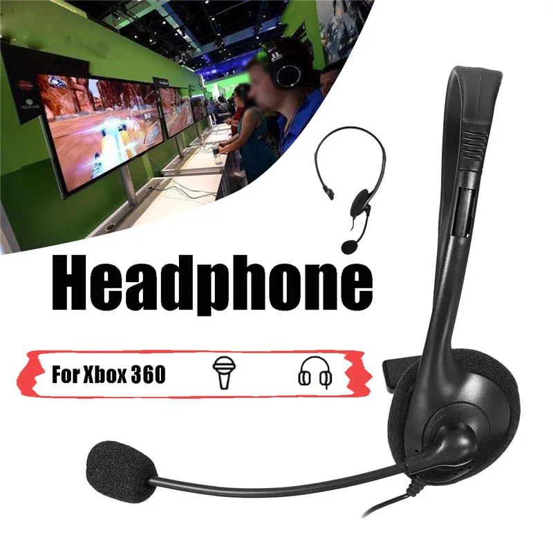80cm Cable Wired Chat Headset Game Headphones Microphone Gaming Single