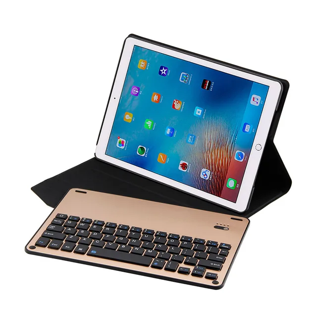 Eagwell 2 in 1 Removable Aluminum alloy Bluetooth Keyboard PU Leather Case For iPad Pro 10.5