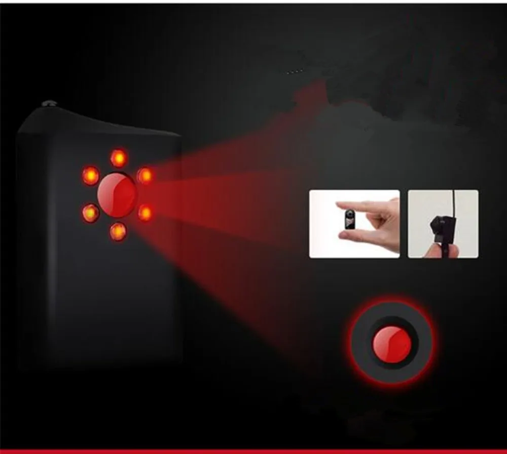 New Laser Anti-spy Detector Hidden Cam GSM Audio Bug Finder GPS Signal Lens RF Tracker Vibrating/Sound Alarm CC309