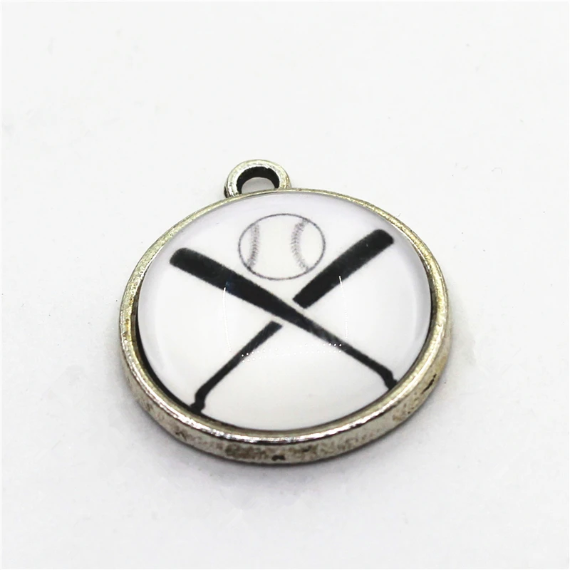 

Hot Selling 20pcs/lot Baseball Sports Events Dangle Charms DIY Bracelet Necklace Pendant Jewelry Hanging Charms