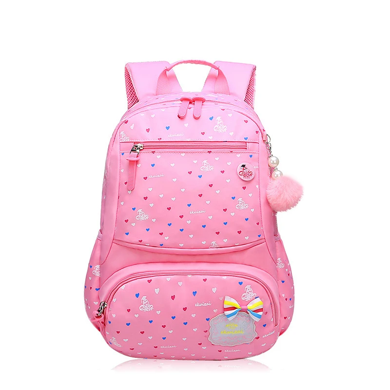 Милая, стильная нейлон школьные сумки для девочек-подростков рюкзак мальчики с плюшевой кулон Mochilas Escolares Infantis студент школьный