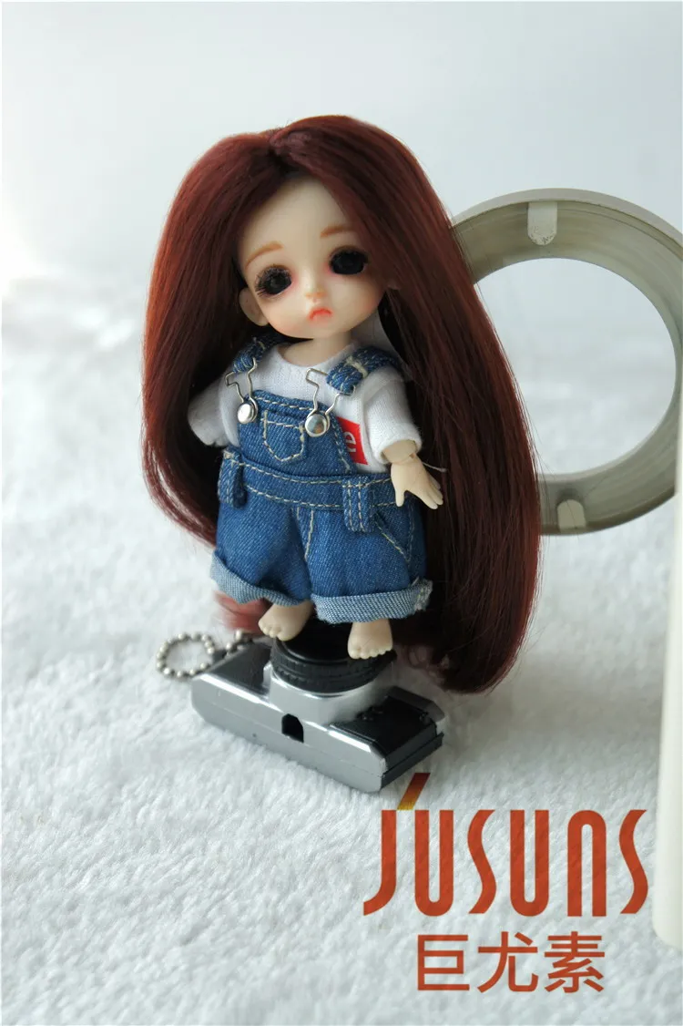 JD016 1/12 1/8 BJD кукольные Парики Мода пробор линия длинный кудрявый парик Размер 3-4 дюйма 4-5 дюймов 5-6 дюймов синтетический мохер кукольные парики - Цвет: 3-4inch Wine RedSM35