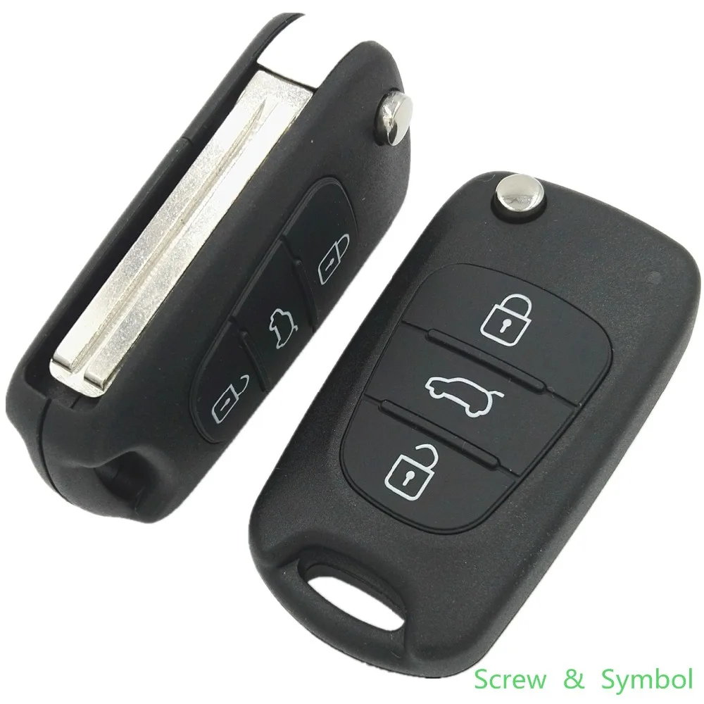 WITH Symbol Brand New Uncut Blade 3 Buttons Remote Case Fob For Kia K5 Sportage R Verna Rio Replacement Flip Car Key Shell Cover |