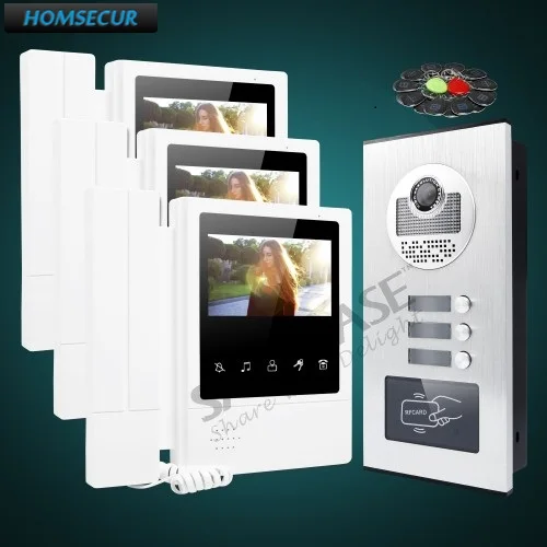 Видеодомофон HOMSECUR 4 3 дюйма с функцией Hands-free и RFID-защитой | Безопасность защита