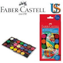 Faber Castell Watercolor Paint Big Box 21 Colours With Brush, Safe For Children