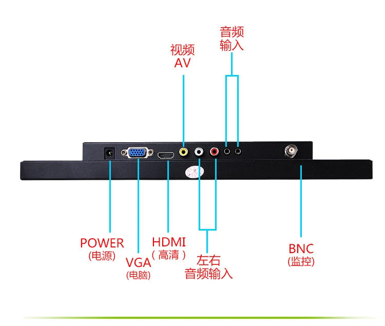 12 Inch 1024X768 HD Monitor with Metal Shell & HDMI VGA AV BNC Connector for PC Multimedia Microscope Industrial Machine Screen_F8