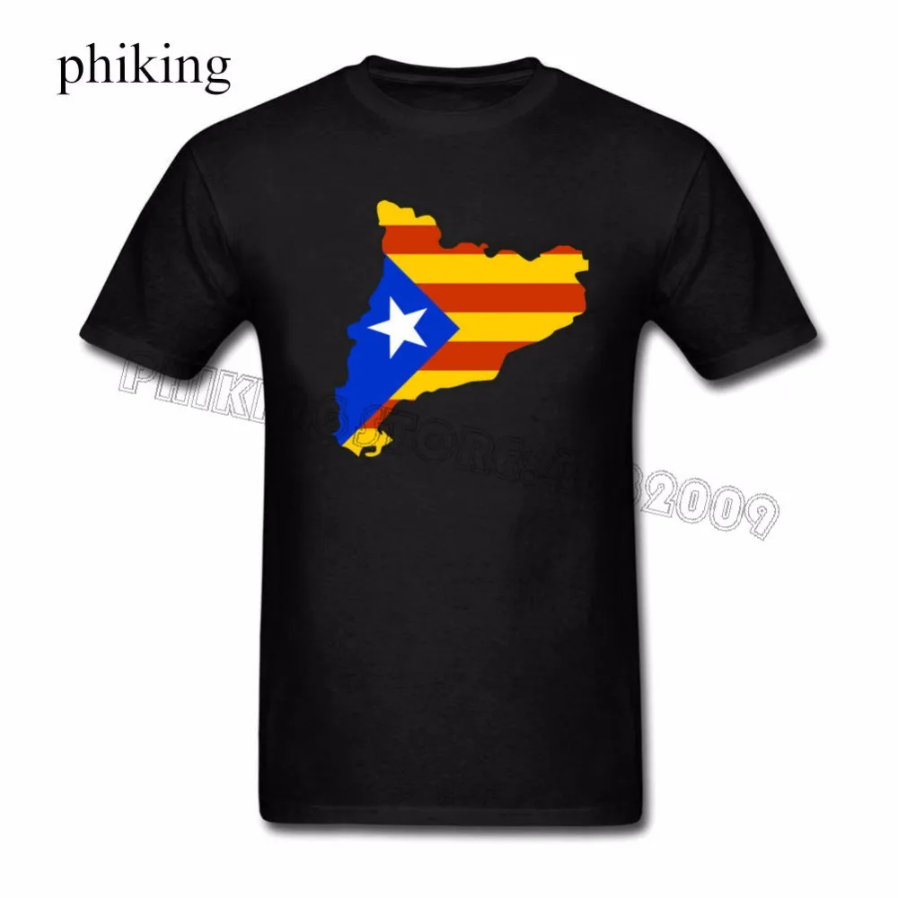 Catalonia Карта С Флаг Человек Майка Шею Марка Одежды Футболка Хлопок Плюс Размер