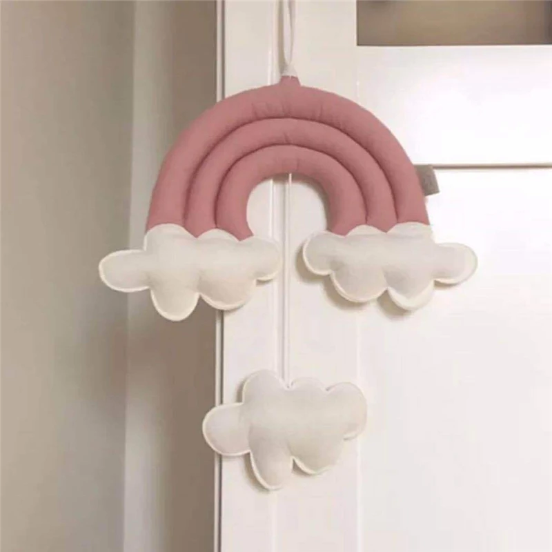 

Baby Plush Toys Kids Room Decoration Handmade Boys Rainbow Clouds Water Drop Girls Bed Hanging Teepees Tent Toy For Children