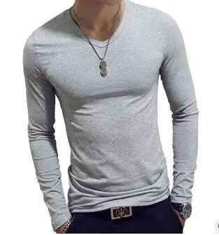 

ECTTC Compress Shirt Men Solid Color T Shirt T Shirt Men Tee Shirt Homme 2019 Mens Fashion Long Sleeve Fitness