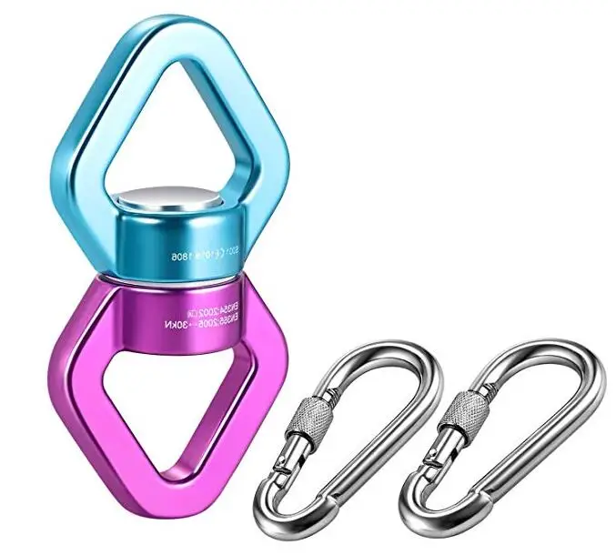 

5 Pcs Swing Swivel, 30 KN Pulley, Safest Rotational Device Hanging Accessory with 10 Pcs Carabiners