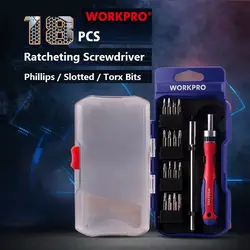 WORKPRO 18 в 1 Ratcheting Набор отверток с прорези Филлипс Torx биты и расширение бар