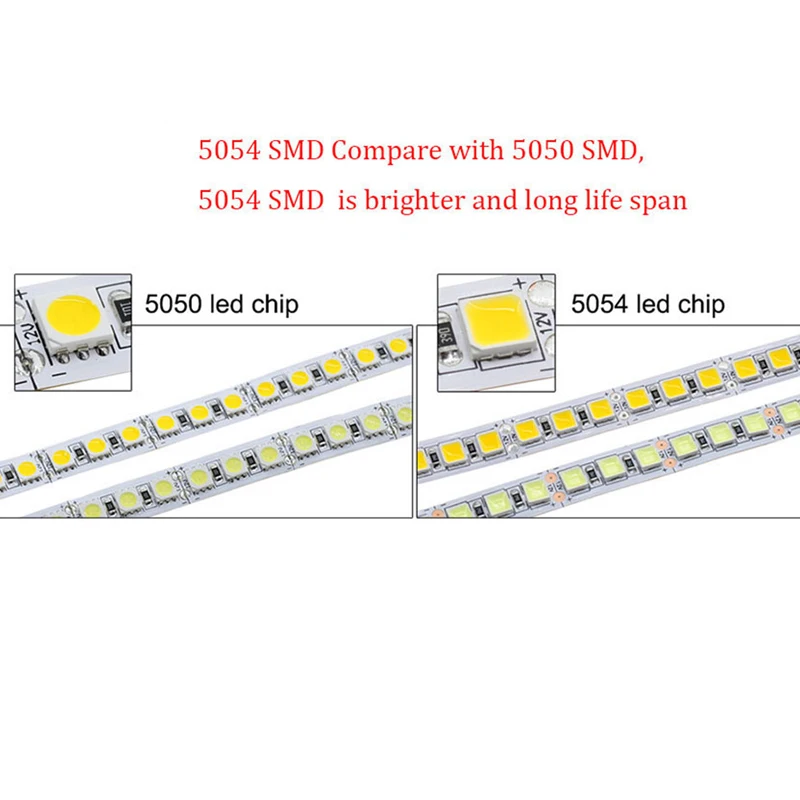 Высокая яркость 5 м/лот Светодиодная лента 5054 Диодная ярче чем 5050 DC12V гибкая