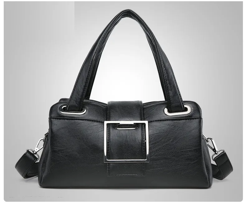 MJ женская кожаная сумка модная PU кожаная сумка на плечо женская однотонная сумка через плечо Большая вместительная сумка для мамы