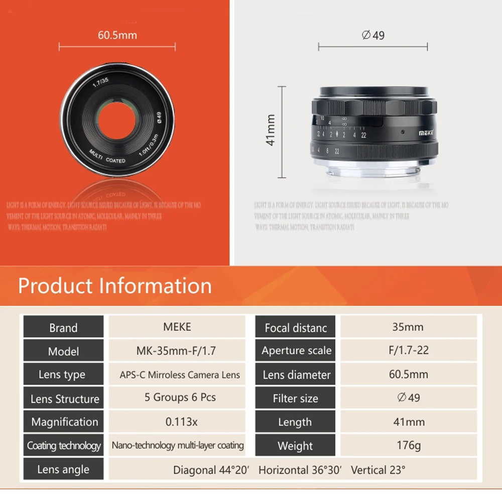 Meike 35 мм f1.7 объектив с ручной фокусировкой и большой диафрагмой для Olympus Panasonic M4/3