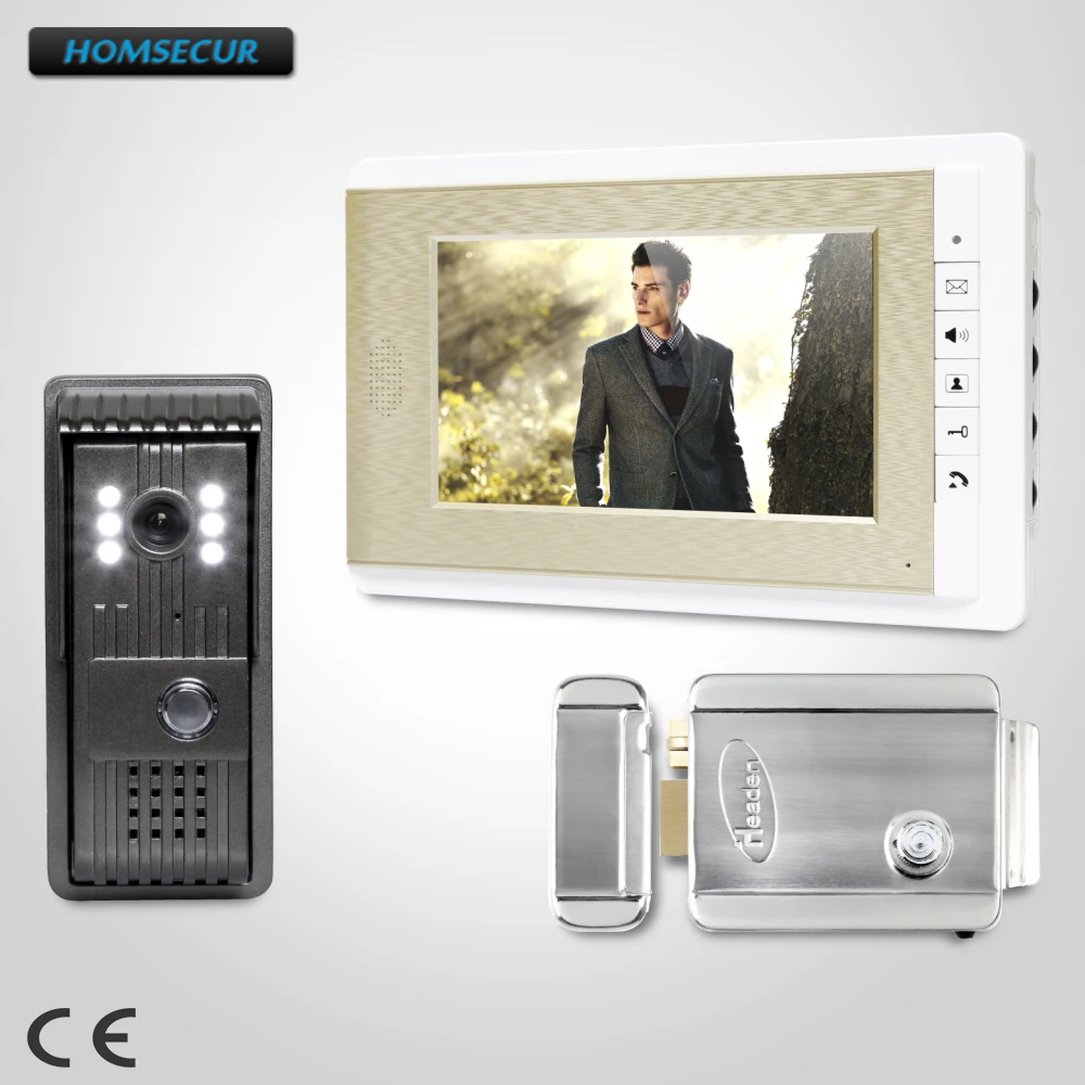 

HOMSECUR 7" Video Door Intercom System with Mute Mode for Home Security for House/ Flat XC003+XM708-G
