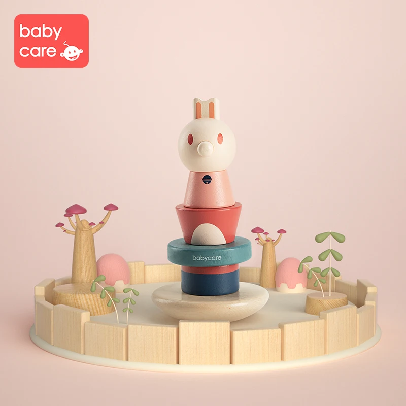 Babycare Милая интеллектуальная Классическая Детская игрушка деревянный цвет животного колонна Форма Сортировка Строительный набор детей Ранние развивающие игрушки