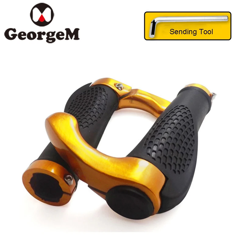 Mountain Bike Bicycle Grip Non slip shockproof Rubber Alloy Ox Horn