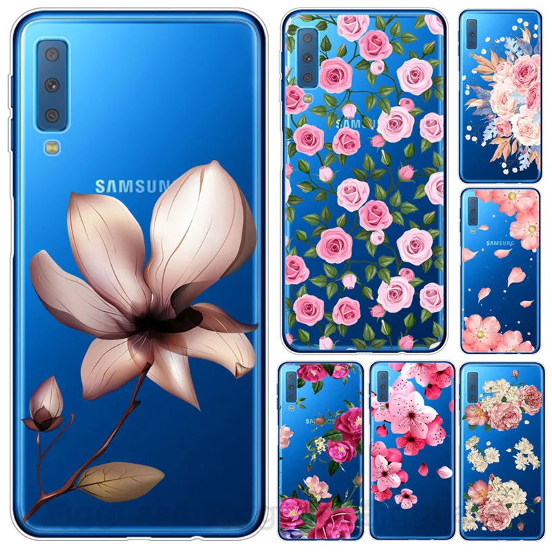 

For Samsung Galaxy A10 A30 A50 A70 Case Flower Clear Soft TPU Silicon Phone Case For Samsung Galaxy M10 M20 M30 Flower Cases
