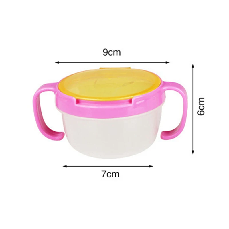 Colorful Baby 360 Rotate Spill-Proof Bowl Feeding Food Snack Dishes Tableware Container With Cover And Handle (6)