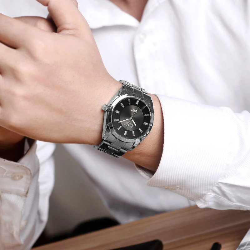 

LongBo Brand Full Stainless Steel Men Business Watch casual Waterproof Wristwatches Quartz Square Watches