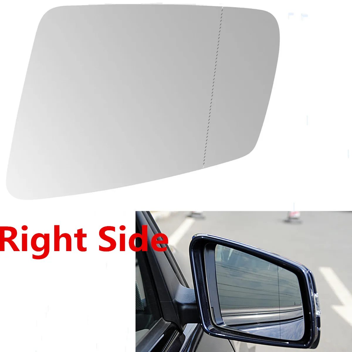 Right Side Mirror Glass Rear View W/Heated For Mercedes C180 C200 C300