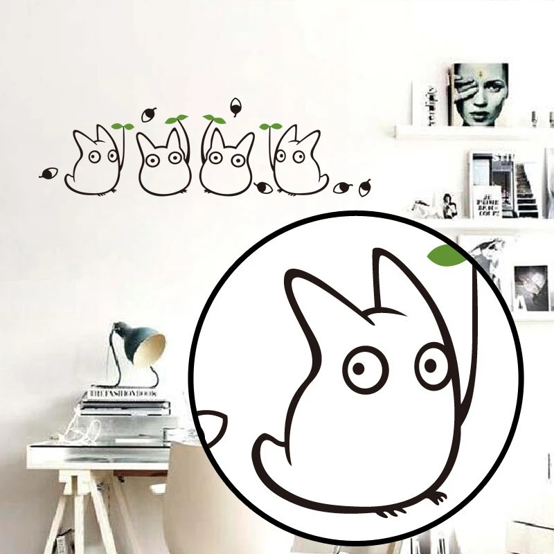 Cartoon Animal Wall Stickers Totoro Vinyl Art Decals For Children's Room PVC Removable Wallpaper Home Kindergarten Decoration Cartoon Animal Wall Stickers Totoro Vinyl Art Decals For Children's Room PVC Removable Wallpaper Home Kindergarten Decoration