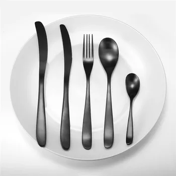 

5Pcs/Set Stainless Steel Tableware Forks set Knifes Set High-end 420 Dinnerware Set With Strong OPP Protective Bag