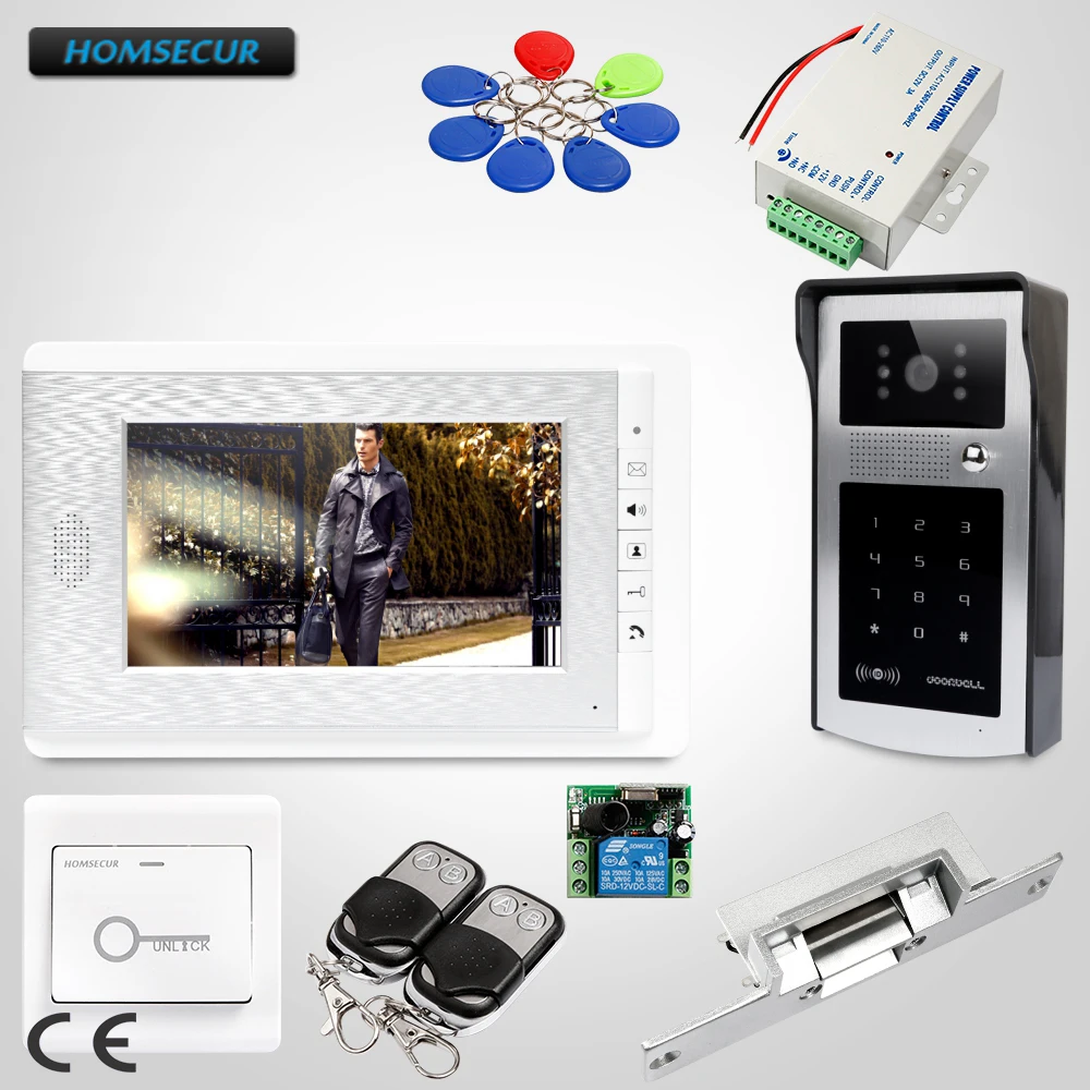 

HOMSECUR 7" Wired Video Door Entry Call System with IR Night Vision for Home Security XC004-S+XM708-S