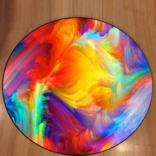 Else оранжевый желтый синий абстрактная акварель 3d узор принт противоскользящие сзади круглые ковры для гостиной ванной комнаты