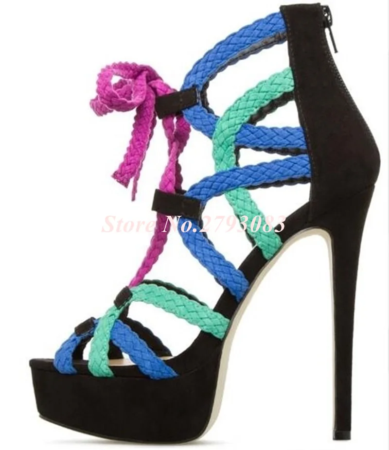 2019-Newest-Weave-Braid-Gladiator-Sandals-Women-Cut-out-Lace-up-High-Platform-Ladies-Shoes-With