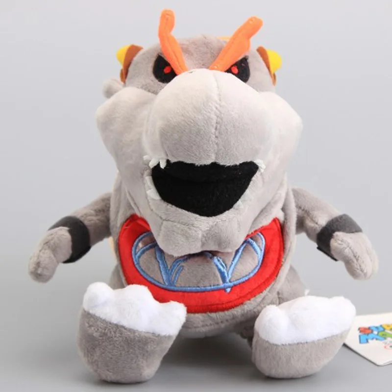3Pcs/Set Super Mario Bros Standing Bowser JR Koopa Baby with Sword Gray King Bones Bowser Plush Toys Stuffed Dolls 18-20 CM