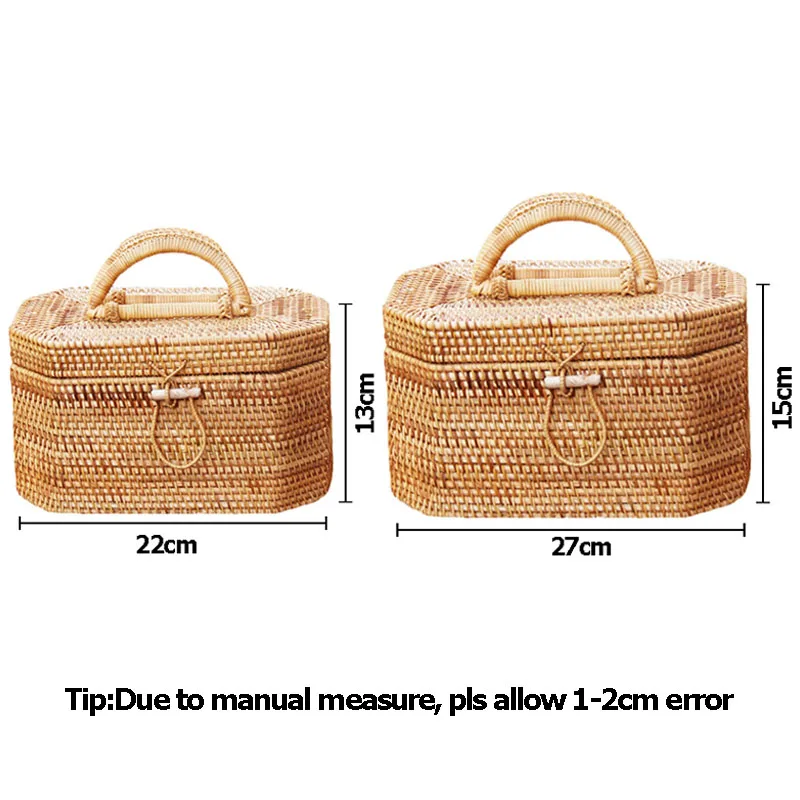 Women Straw Bag Female Summer Beach Handbag Lady Handmade INS Popular Vintage Rattan Bags Hollow Totes Box Large Bag SS3129 (9)