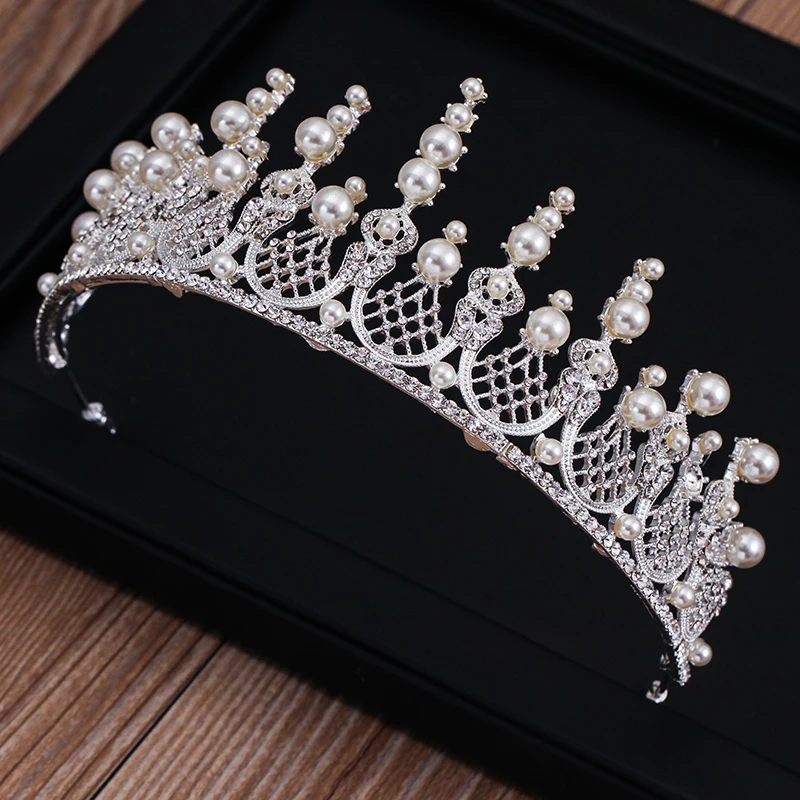 New Jóias acessórios do cabelo do casamento de Cristal Headband Hairbands Simulado Pérola nupcial cabelo videira Coroa Headpiece Noiva Tiara (5)