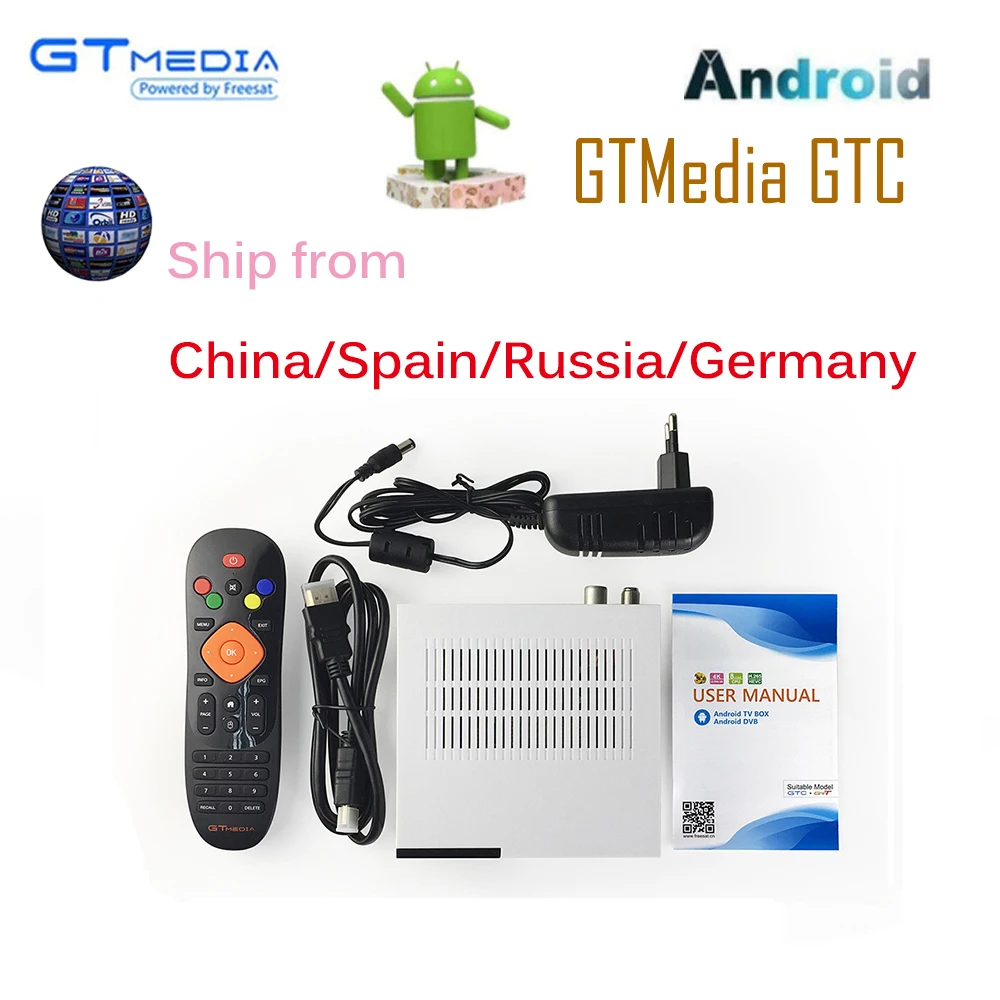 

Freesat GTC Satellite Receptor DVB-S2 DVB-C DVB-T2 Amlogic S905D android 6.0 +IPTV TV BOX 2/16GB cccam for 1 year europe TV Box