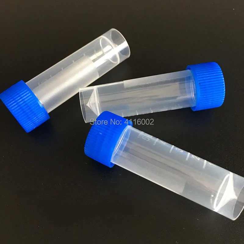 1000pcs 5ml Plastic Frozen Test Tubes Vial Screw Seal Cap Pack Container with Silicone Gasket | Дом и сад