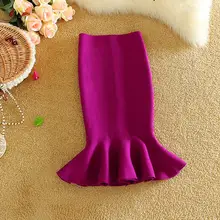 Осенне-зимняя Дамская обувь вязать юбка рыбий хвост модная упаковка бедра миди юбка женская Высокая Талия юбки с неровным подолом s1093