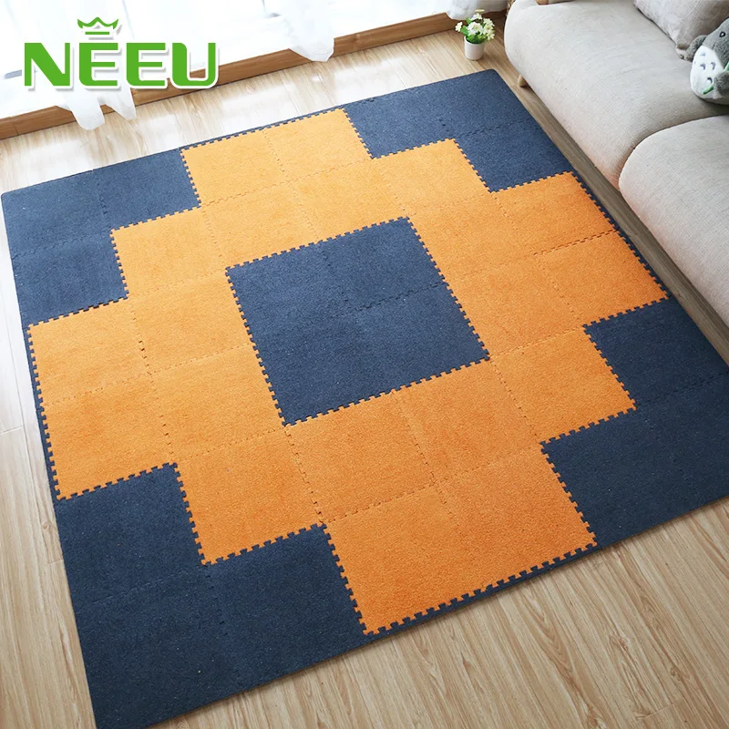 30X30X0.8cm EVA пенопластовый короткий меховой плюшевый коврик детский игровой 9 шт.