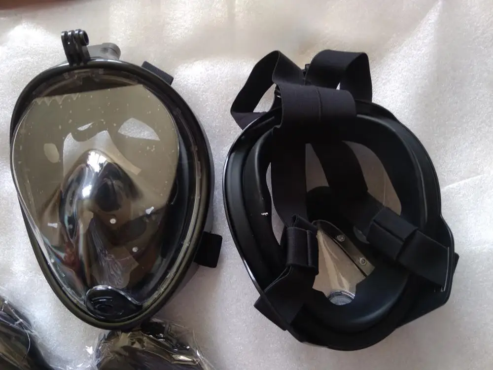 Black 180 degree anti leak anti fog snorkel mask from customer Traveler Camper testimonial