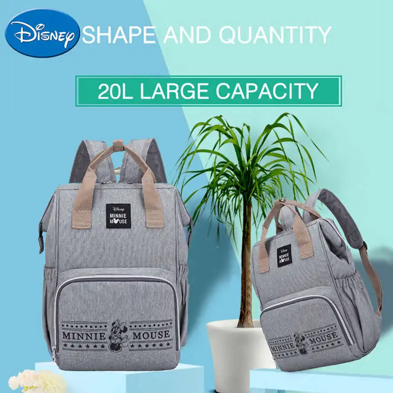 Disney Mummy Diaper Bags Zipper Mother Travel Backpacks Large Capacity Minnie Mickey Mouse Pooh Bear Printed Maternity Handbags