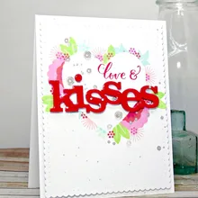 

Kisses Words Letter Metal Cutting Dies Stencils for DIY Scrapbooking Photo Album Decorative Embossing Paper Cards New 2018 Die