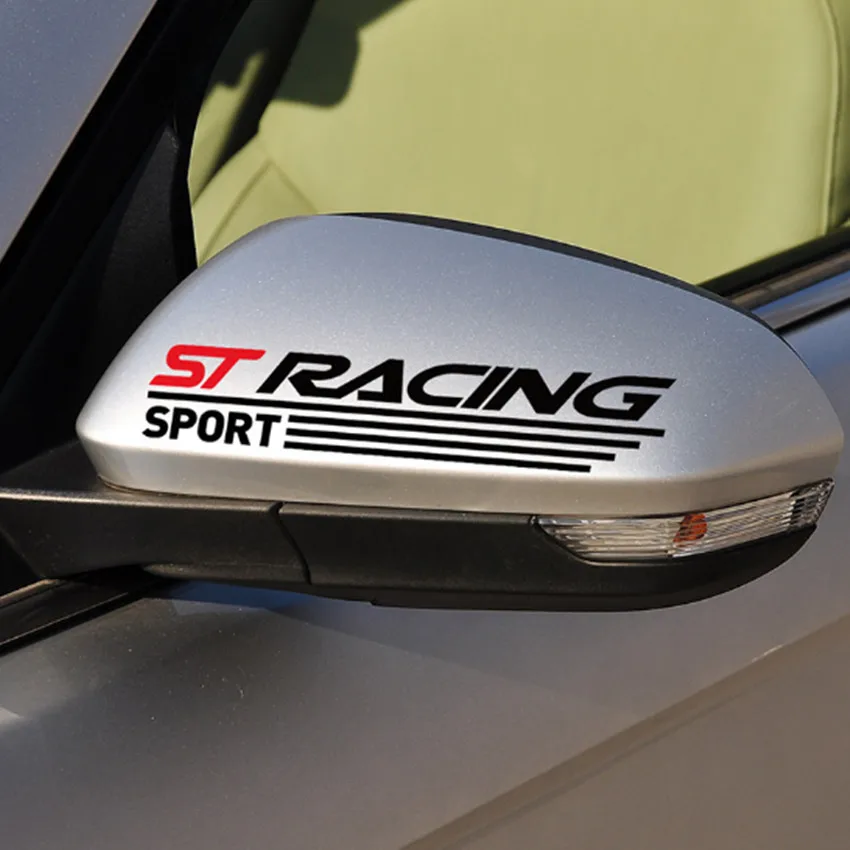 

2PCS ST RS Car Sports Racing Sticker Rearview Decal Styling For FORD FOCUS 2 3 Mondeo Fiesta Kuga MK Mustang F150 Accessories