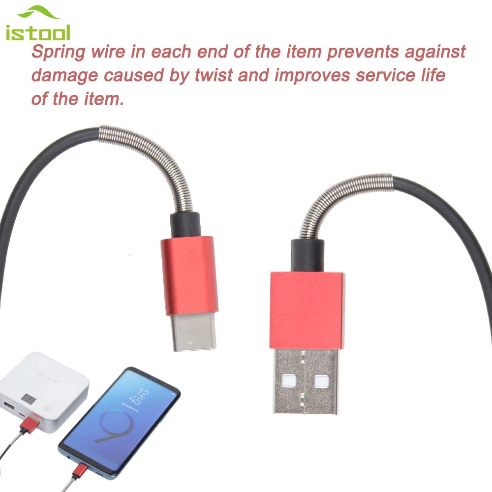 

Type-C to USB Data Cable with Spring Shells Type C Fast Charging Phone Charger For Samsung S9 S8 Note 8 Xiaomi mi6 adapter