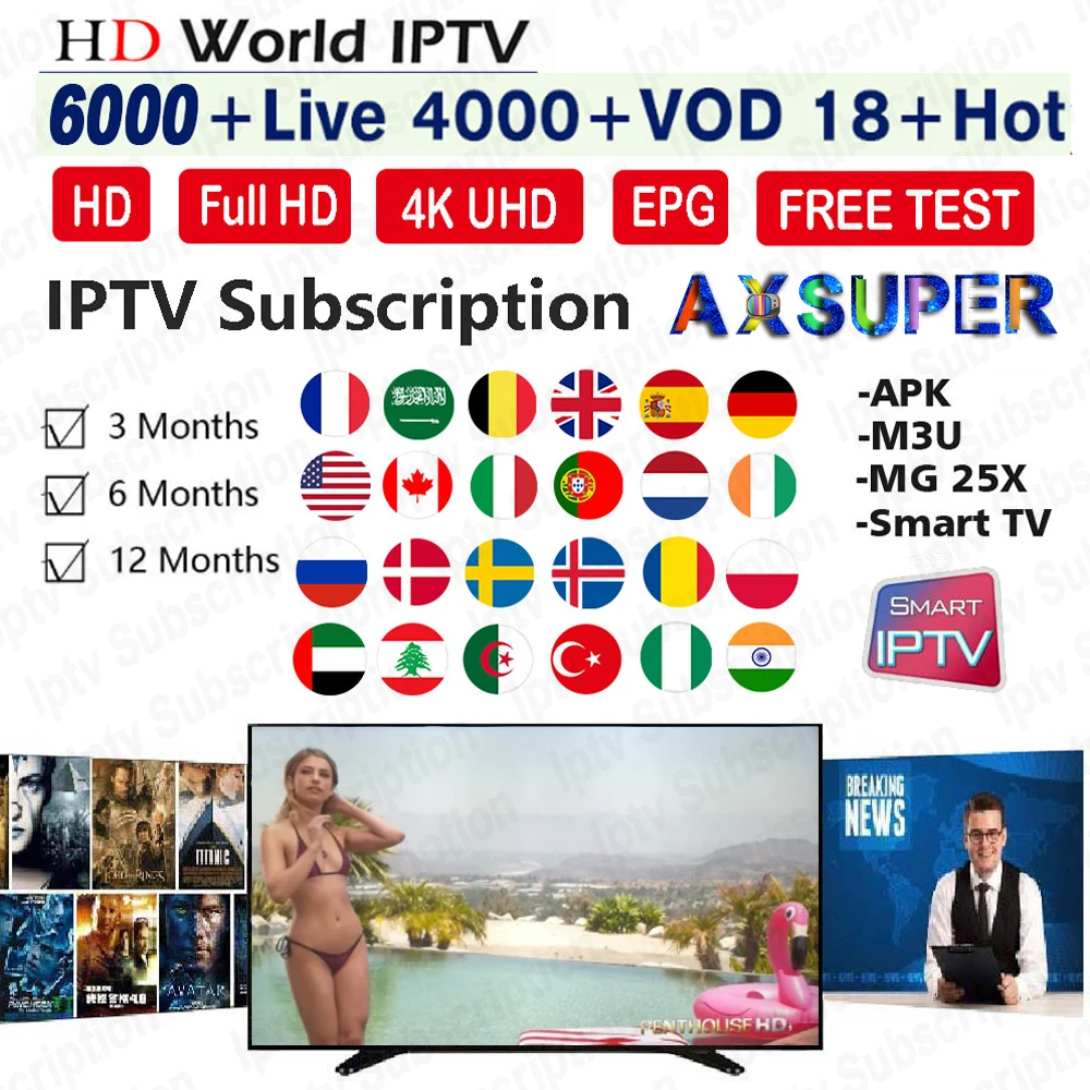 

Europe IPTV m3u Subscription France italy Beligum spain netherlands germany IPTV Dutch Smart iptv 6500 live tv