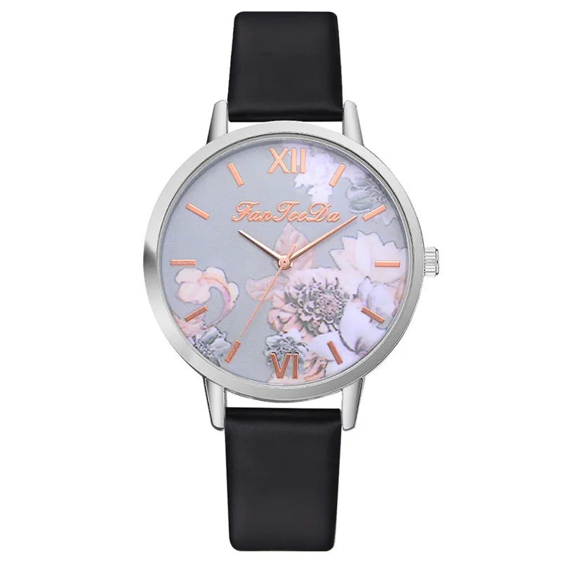 Newly women watches bracelet watch ladies Printed Flower Causal Quartz Analog Wrist Watches clock time Relogio Masculino S21 (9)